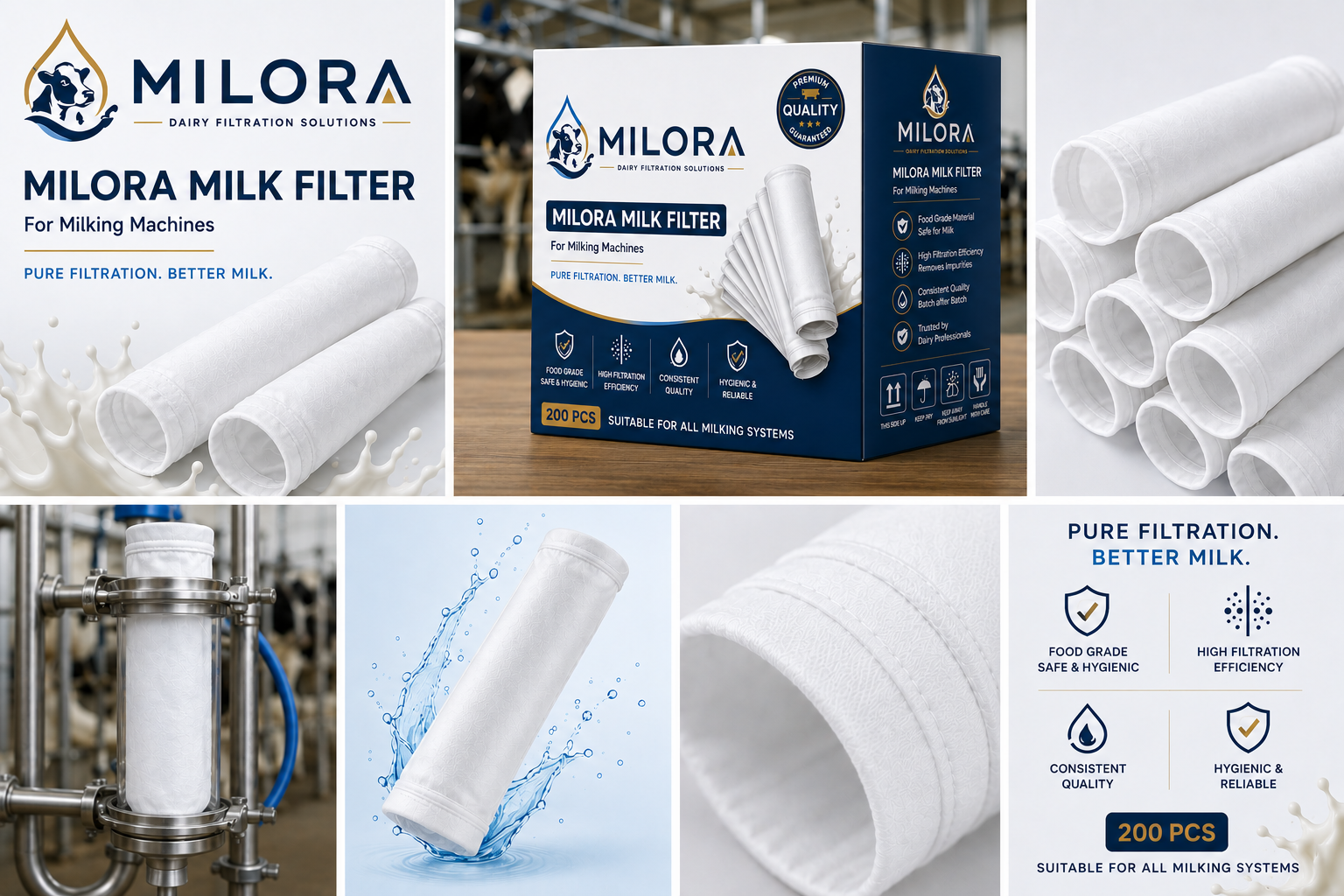 MILORA Milk Filter Socks for Milking Machines